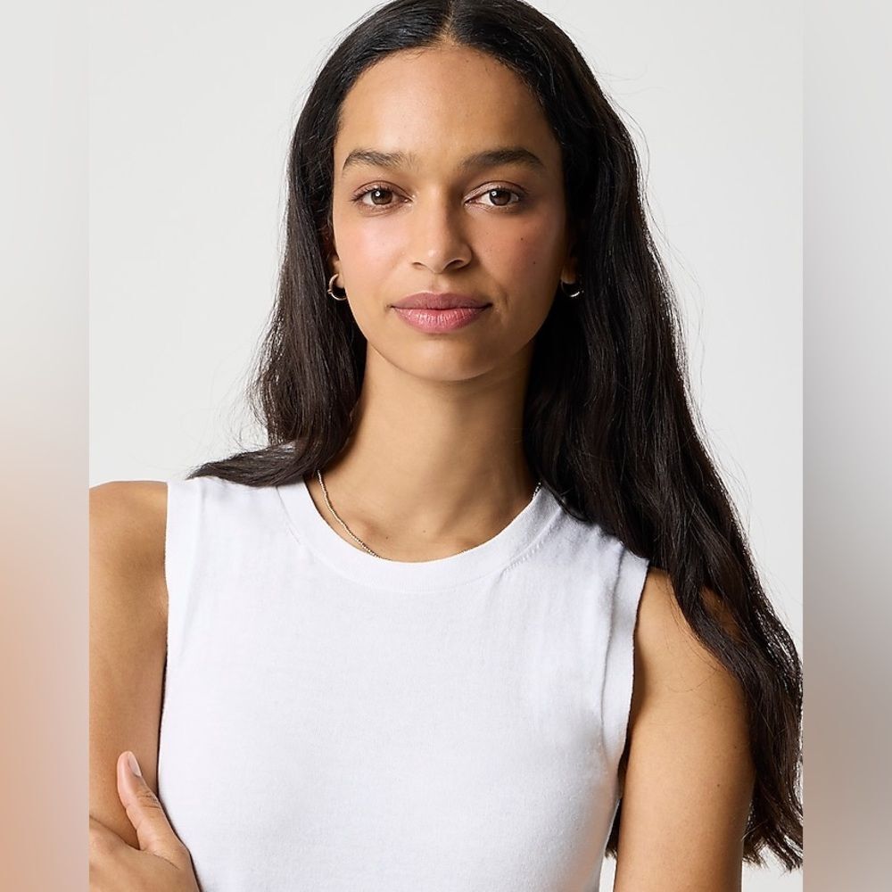 J Crew Factory Classic Sweater Shell in White Size Medium